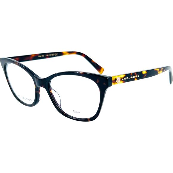 Marc Jacobs Marc 379 Womens Plastic Eyeglass Frame 086 Dark Havana 51-17 - Picture 1 of 5